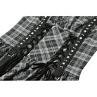Darkinlove Women's Punk Layered Lace Hem Plaid Party Slip Dress