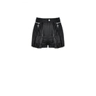 Darkinlove Women's Punk Layered Lace Ruffle Zipper Shorts
