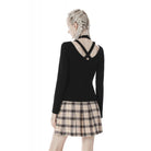 Darkinlove Women's Punk Long Sleeved Hollowed V-neck T-shirts