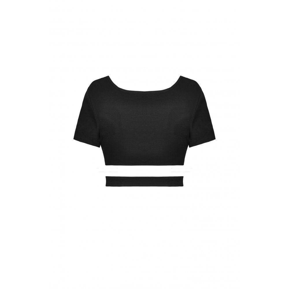 Darkinlove Women's Punk Love Heart Short Sleeved Crop Top