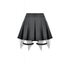 Darkinlove Women's Punk Mesh Pleated Shorts with Leg Harness