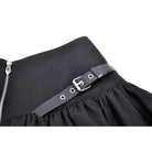 Darkinlove Women's Punk Mesh Splice Buckle Zipper Skirt