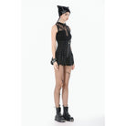 Darkinlove Women's Punk Mesh Splice Eyelet Strap Cutout Tank Top