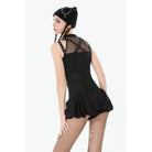 Darkinlove Women's Punk Mesh Splice Eyelet Strap Cutout Tank Top