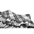 Darkinlove Women's Punk Mesh Splice Plaid Pleated Skirt