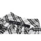 Darkinlove Women's Punk Mesh Splice Plaid Pleated Skirt