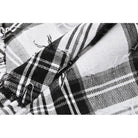 Darkinlove Women's Punk Mesh Splice Plaid Pleated Skirt