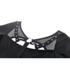Darkinlove Women's Punk Mesh Splice Strap Crop Top