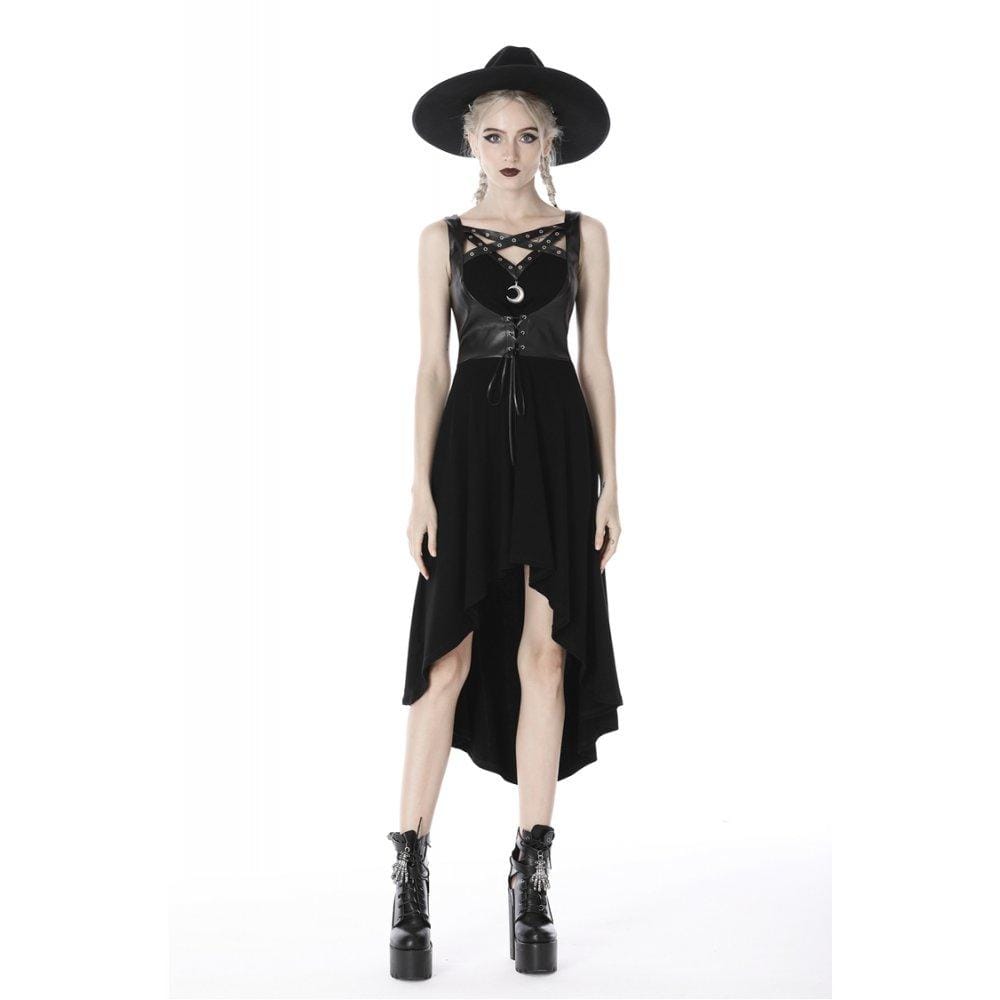 Darkinlove Women's Punk Moon Pandant Harness Dresses