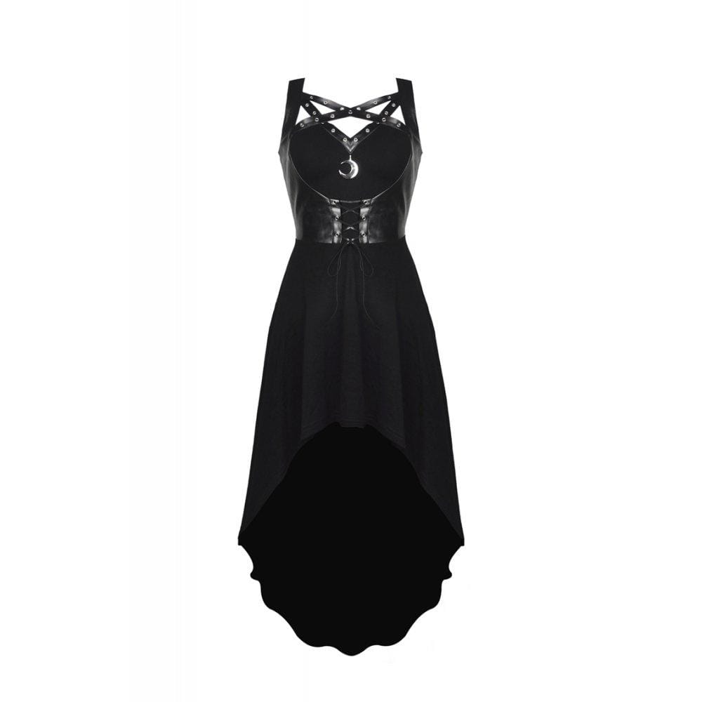 Darkinlove Women's Punk Moon Pandant Harness Dresses