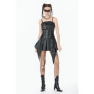 Darkinlove Women's Punk Multi-buckle Lace-up Underbust Corset