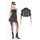 Darkinlove Women's Punk Multi-buckle Lace-up Underbust Corset
