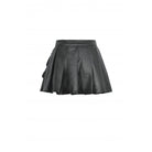 Darkinlove Women's Punk Multi-pocket Faux Leather Pleated Skirt
