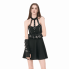 Darkinlove Women's Punk Multilayer Buckle Straps Fingerless Gloves