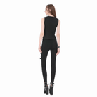 Darkinlove Women's Punk Multilayer Buckle Straps Lace-up Pants