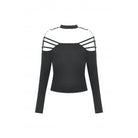 Darkinlove Women's Punk Off Shoulder Buckle Blouse