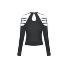 Darkinlove Women's Punk Off Shoulder Buckle Blouse