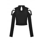 Darkinlove Women's Punk Off Shoulder Eyelet Strap Crop Top