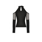 Darkinlove Women's Punk Off Shoulder Mesh Splice Shirt