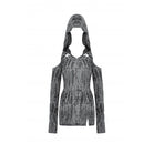 Darkinlove Women's Punk Off Shoulder Ripped Dress with Hood