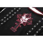 Darkinlove Women's Punk Off-the-Shoulder Eyelet Strap Crop Top