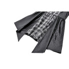Darkinlove Women's Punk Plaid Panel Patchwork Irregular Hem Slip Dress
