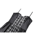Darkinlove Women's Punk Plaid Panel Patchwork Irregular Hem Slip Dress