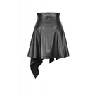 Darkinlove Women's Punk PU Leather Zippered Irregular Midi Skirts