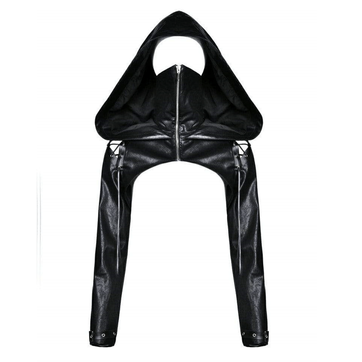 Darkinlove Women's Punk PU Masked Capes With Hood