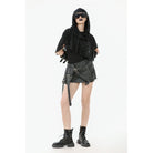 Darkinlove Women's Punk Ripped Cape with Hood