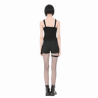 Darkinlove Women's Punk Rivet Pentagram Mesh Splice Tank Top