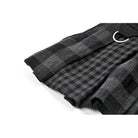 Darkinlove Women's Punk Rivet Plaid Asymmetric Skirt