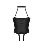 Darkinlove Women's Punk Rock Ripped Halterneck Back Lacing-up Tank Top