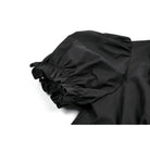 Darkinlove Women's Punk Ruffled Plunging Zipper Short Sleeve Crop Top