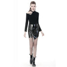 Darkinlove Women's Punk Shining Irregular PU Short Butt-hugging Skirts
