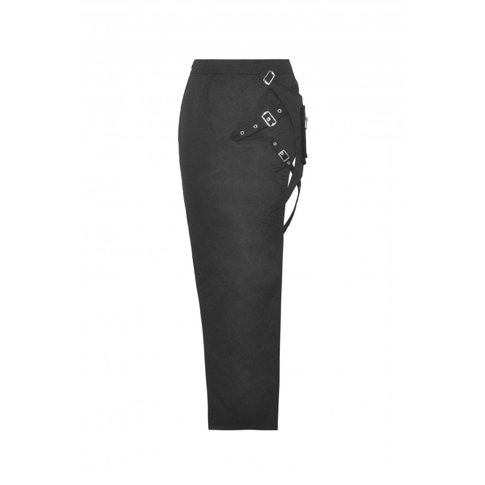 Darkinlove Women's Punk Side Slit Big-pocket Skirt