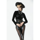 Darkinlove Women's Punk Skeleton Hand Long Sleeved Top