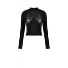Darkinlove Women's Punk Skeleton Hand Long Sleeved Top
