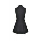 Darkinlove Women's Punk Skull Zip Turn-down Collar Sleeveless Dress