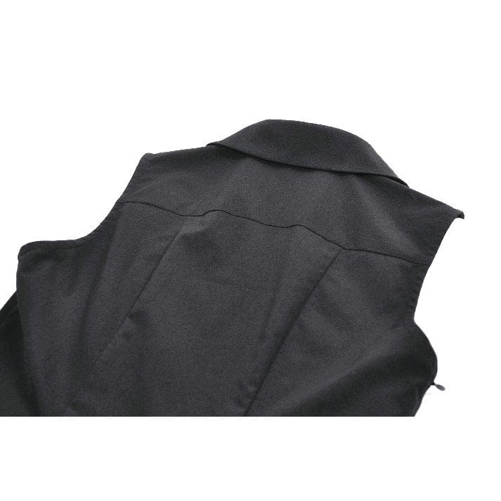 Darkinlove Women's Punk Skull Zip Turn-down Collar Sleeveless Dress