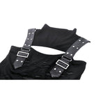Darkinlove Women's Punk Stand Collar Ripped Vest