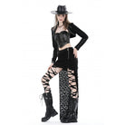 Darkinlove Women's Punk Stand Collar Studded Cape