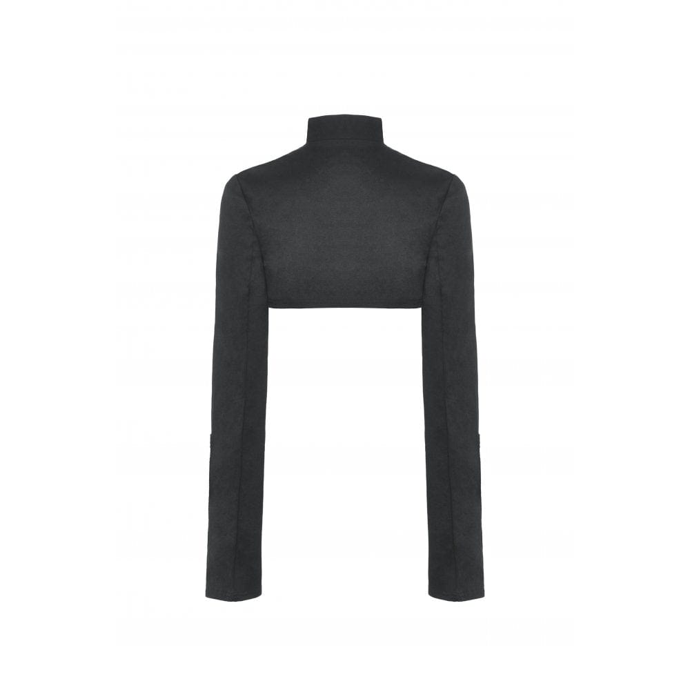 Darkinlove Women's Punk Stand Collar Studded Cape