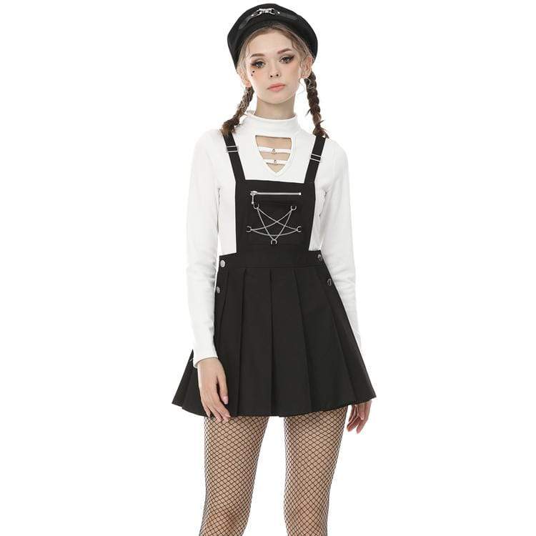 Darkinlove Women's Punk Star Chain Suspender Skirts