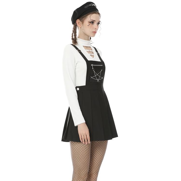 Darkinlove Women's Punk Star Chain Suspender Skirts