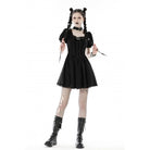 Darkinlove Women's Punk Strappy Buckle Ruffled Dress