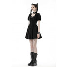 Darkinlove Women's Punk Strappy Buckle Ruffled Dress