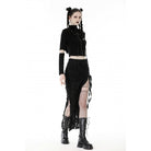 Darkinlove Women's Punk Strappy Ripped Split Skirt