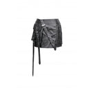 Darkinlove Women's Punk Straps Faux Leather Short Skirt
