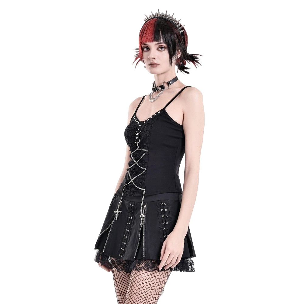 Darkinlove Women's Punk Studded Chain Camisole